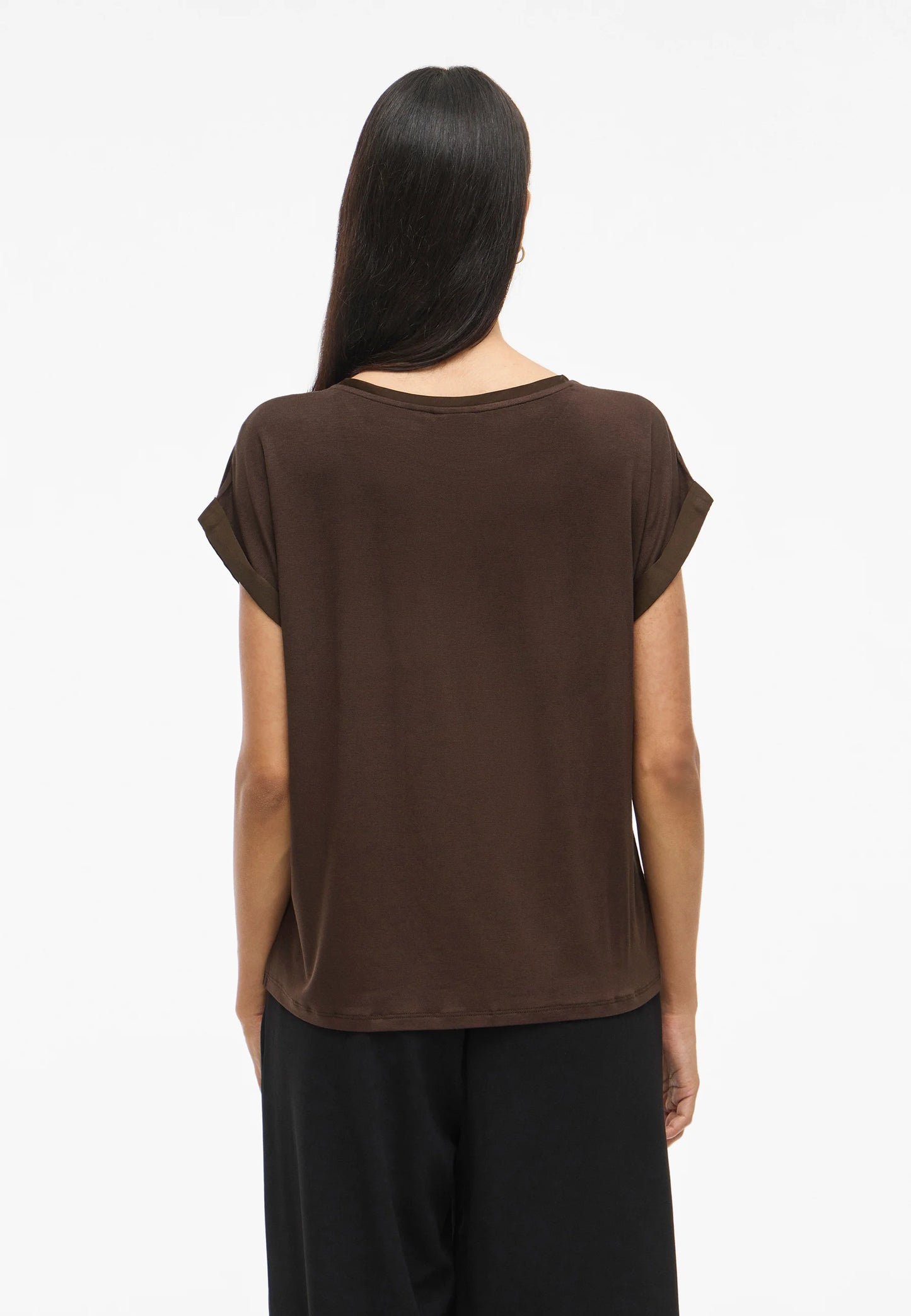 VIELLETTE S/S SATIN TOP/SU - NOOS