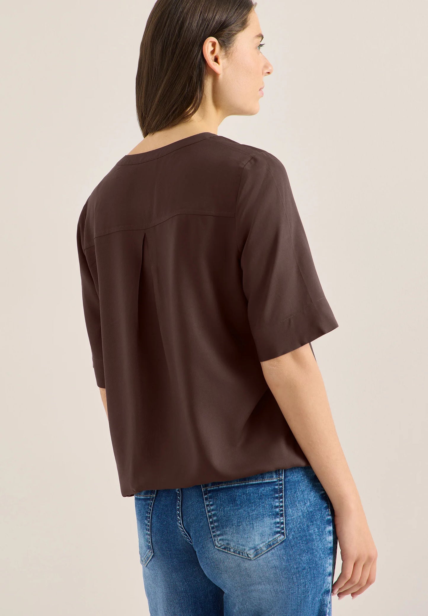 NOS Solid Splitneck Blouse