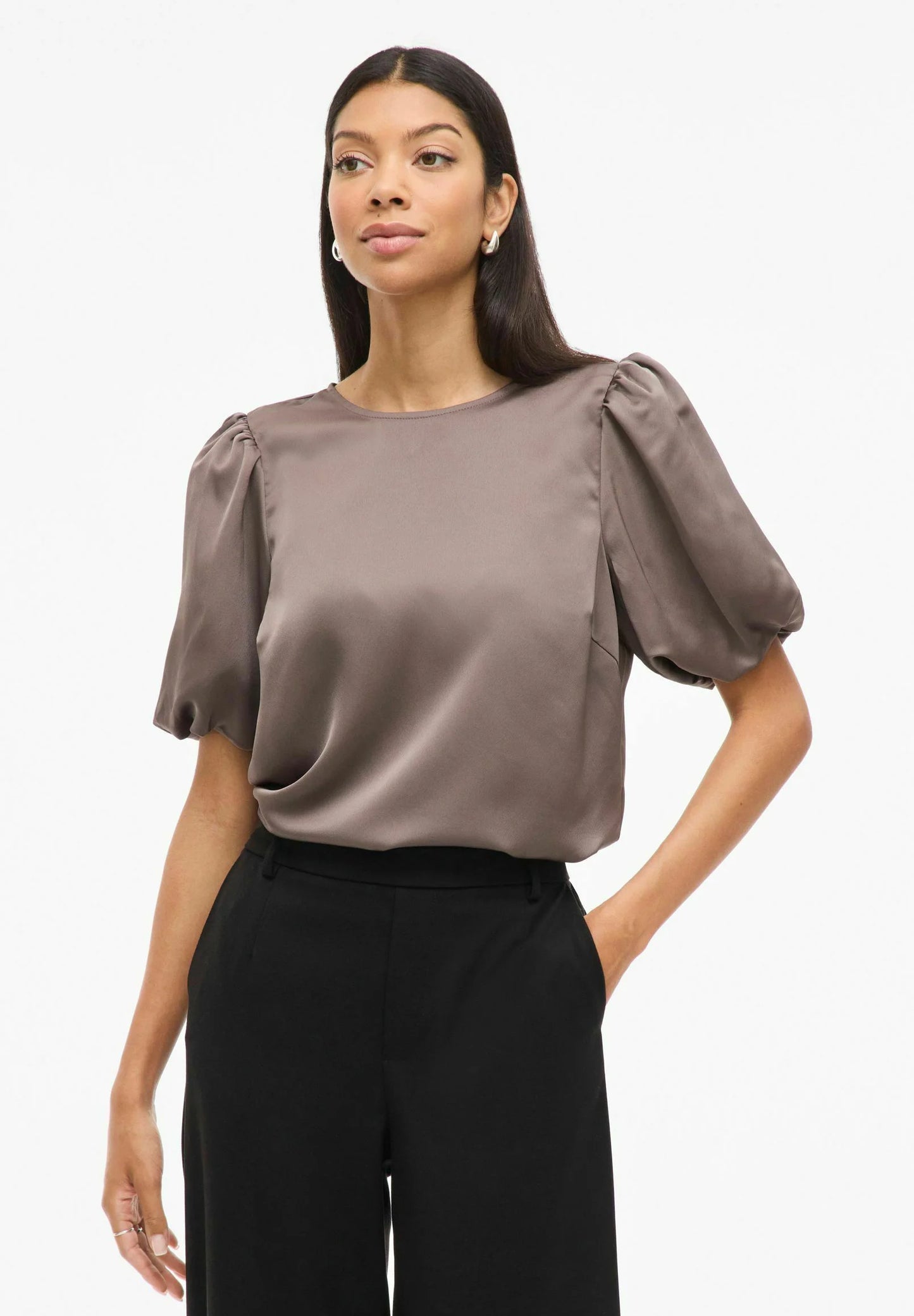 VIELLETTE 2/4 SATIN PUFF TOP - NOOS
